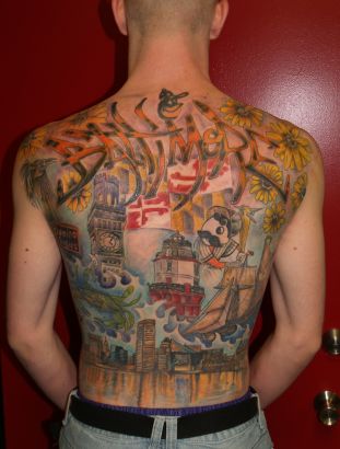 Man's Back Tattoos